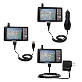 USB cable with Car and Wall Charger Deluxe Kit for the Medion MDPNA 150 - uses Gomadic TipExchange Technology