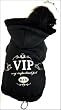 Hundemantel VIP schwarz - Top Qualit�t - federleicht - flauschig gef�ttert - wasserabweisend - Kapuze abnehmbar - Dogs Stars