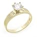Cheap 14K Engagement Ring 1ctw CZ Cubic Zirconia Solitaire Yellow Gold Ring On Sale