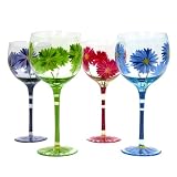 Block Basics Daisy Balloon Glasses, Set of 4