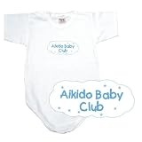 BABY BODYSUIT WHITE  LIGHT BLUE CLOUD AIKIDO CLUB  18 - 24 Months