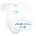 BABY BODYSUIT WHITE  LIGHT BLUE CLOUD AIKIDO CLUB  18 - 24 Months