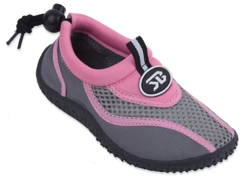 Sunville Kid's Flat Adjustable Heel Aqua Sock,4 M US Big Kid,Pink