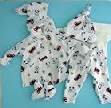 Dalmation and Fire Trucks Five Piece Set (Four preemie and newborn sizes!)