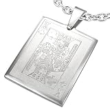 Urban Male Playing Card Pendant King Of Clubs With Chain For Men