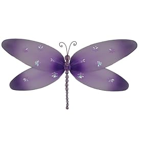 10 Dark Purple Sparkle Dragonfly nylon hanging ceiling wall baby nursery room wedding... by Bugs-n-Blooms