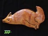 Ceramic COYOTE Red Clay Pottery Plaque Folk Hanging Wall Art Decor [Hand made Mexico Pottery] 18