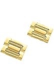 14k Gold Cufflinks - Solid 14k Gold Shine and Matte Cufflinks