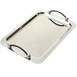 Marquis by Waterford Vintage Collection Rectangular Tray with Black Leather Handles