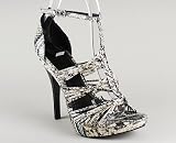 Strappy Snake Print Platform