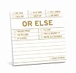 Knock Knock Sticky Notes: Or Else (Pack of 8)