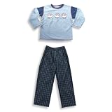 Mis Tee V-Us - Boys Long Sleeve Pant Set, Steel Blue, Navy