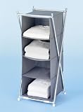 WENKO 4381700100 W�schesortierer Libert� - 4 F�cher, atmungsaktives Vlies, 38 x 86 x 35 cm, grau