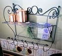 24 Inch Baker's Pot Rack with Floating Hooks Wall Mount Black Matte Kitchen Decor Hanging Shelf Bathroom Shelves Storage