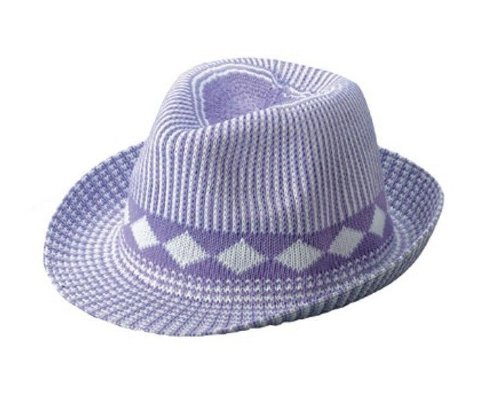 Womens Ladies Knitted Fedora Trilby Lilac Purple