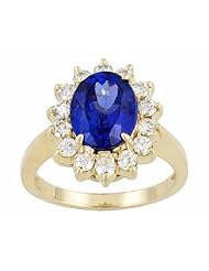 14K Yellow Gold Tanzanite and Diamond Ring -- LIFETIME WARRANTY