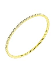 2.88 ct. tw Round Diamond Bangle Bracelet in Four Prong Mounting - F-G VS2 - 18 Kt. Yellow Gold