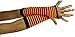 ToBeInStyle Women's Striped 100% Nylon Arm Length Warmers - Black With Orange Stripes