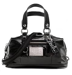 Coach 15914 Poppy Leather Satchel Bag Purse Black