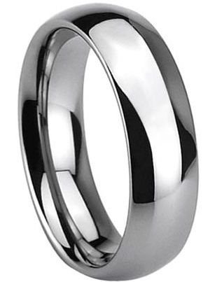 Tungsten Metal 8 mm (5/16 in) High Polished Comfort Fit Domed Wedding Band Ring Sz 11.0