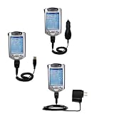 Deluxe Kit for the Compaq iPAQ 3950 includes a USB cable with Car and Wall Charger - Gomadic Brand w/ TipExchange Technology