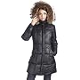 Jessie G. Women's Down Parka Coat with Raccoon Fur Trim in Black or Chocolate