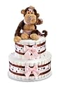 Cheeky Monkey Pink Diaper Cake New Baby Gift Basket Baby Shower Centerpiece by Peachtree Baby Cakes