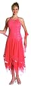 Plus Size Stylish Spaghetti Straps Tie back Caviar Contrast Asymmetrical Layered Prom/ Bridesmaid Evening Dress + Scarf
