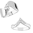 14K White Gold Diamond Wedding Set - 1.00 Ct.