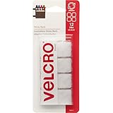 VELCRO Brand - Sticky Back - 7/8" Squares, 12 Sets - White