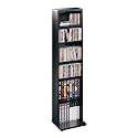 Black Multimedia Storage Tower Cabinet