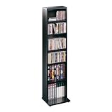 Black Multimedia Storage Tower Cabinet