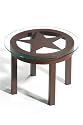 Motif End Table With 28"d Glass Top