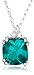 10k White Gold, May Birthstone, Created-Emerald and Diamond Pendant