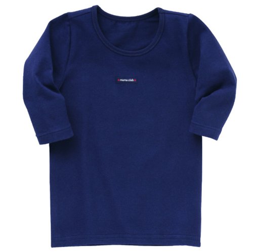 mama club 7分袖Tシャツ 90CM ネービーブルー ストレッチ天竺起毛 M55816