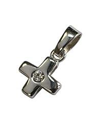 Sterling Silver Clear Cubic Zirconia Jesus Christ Cross Crucifix Pendant