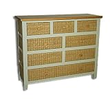 Reformation New Clay Solid Rattan Pine 8 Chest Drawers Cabinet XL