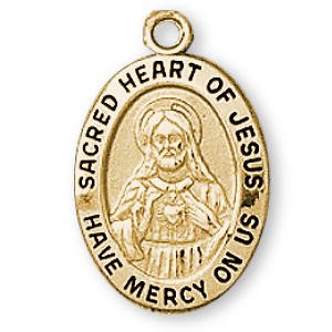 12K Gold Filled Sacred Heart of Jesus Medal and 18 Chain