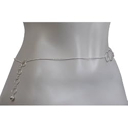 Waist Jewelry Sterling Silver Belly Chain Max Length 42 inches (b253)