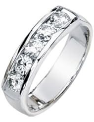 Jewelplus Created Moissanite Gents Band 14K White 04.00 Mm=1 1/4 Ct Tw