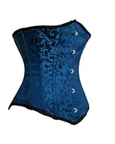 Hot Sale Shaper Corset Authentic Blue Brocade Underbust Steel Boned Corset Back Lacing Waist Training Cincher SC10015 (54 (If you have a natural 43"-44" waist))