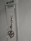 Purse or Cell Phone Heart Love Charm, Pink Gems, 2.5 Inches