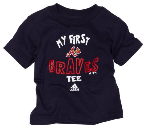 MLB Unisex Infant/Toddler Atlanta Braves The Other First Short Sleeve Tee, Navy, Large, 4T