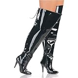 Ladies Vanity-3012Ws, 4 Ultra Wide Shaft Thigh Boot With Lace by Pleaser