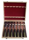 Chisels: 7 Pc Professional Wood Chisel Set w/ Steel Striking End & Wood Case