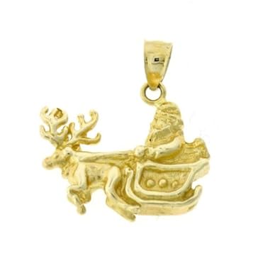 Cheap Girls Jewelry Dazzlers Solid 14k Gold 3D Santa Clause And Christmas Tree Charm Pendant Available in three colors from jewelsberry (weights: 5.8 grams only) For Sale