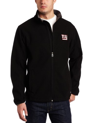 NFL Men's New York Giants Safety Blitz III Long Sleeve Full-Zip Performance Bonded Jacket (Black/Storm Gray, X-Large)