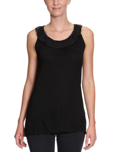 TOM TAILOR Denim Damen Shirt/ T-Shirt 10216260071/viscose party top, Gr. 42 (XL), Schwarz  Preisvergleich
