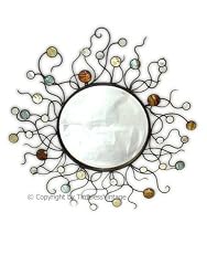 Large Retro Iron & Pearl Sunburst Starburst Wall Mirror