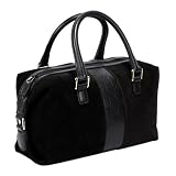 Gucci GG 272375 C09NG 1000 Black Suede/GG Embossed Leather Detail Speedy/Satchel Bag